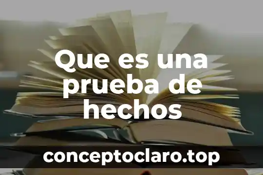 Que es una prueba de hechos