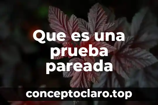 Que es una prueba pareada