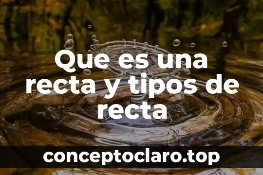 Que es una recta y tipos de recta