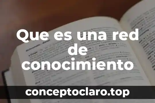 Que es una red de conocimiento