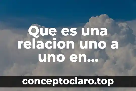 Que es una relacion uno a uno en informatica