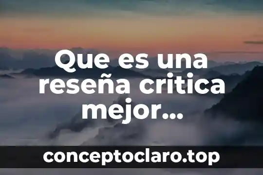 Que es una reseña critica mejor respuesta