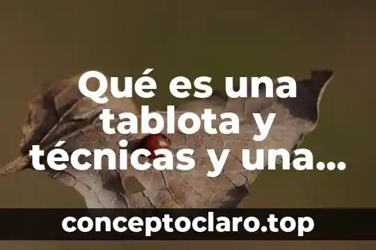 Qué es una tablota y técnicas y una capsula procedimiento