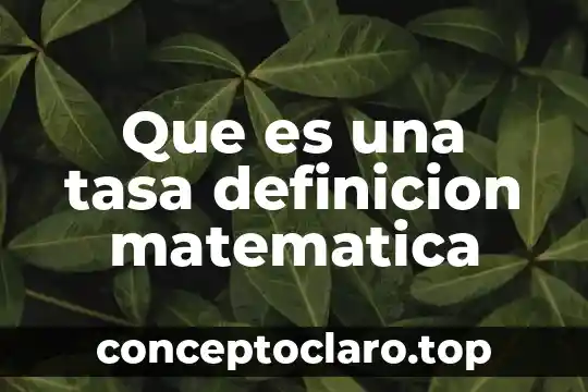 Que es una tasa definicion matematica