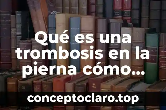 Vasco que es 7 Qué es una trombosis en la pierna cómo empieza