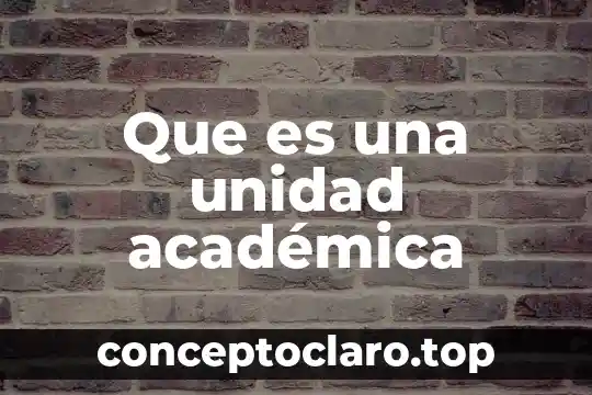 Que es una unidad académica