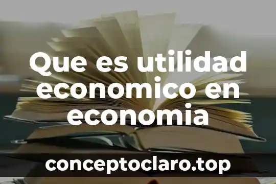 Que es utilidad economico en economia