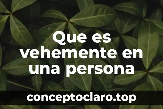 Que es vehemente en una persona