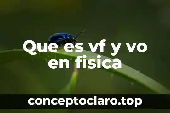 Qué es u para física 8 Que es vf y vo en fisica