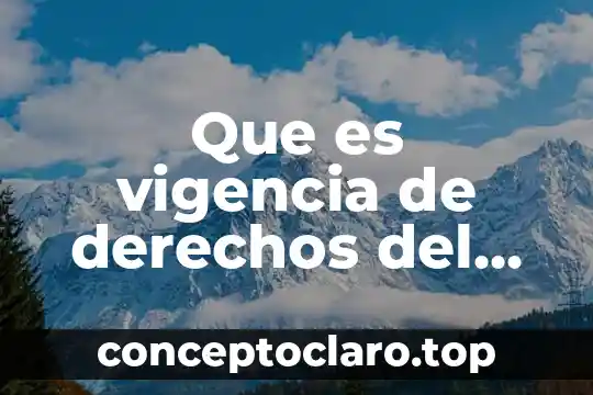 Que es vigencia de derechos del ossste