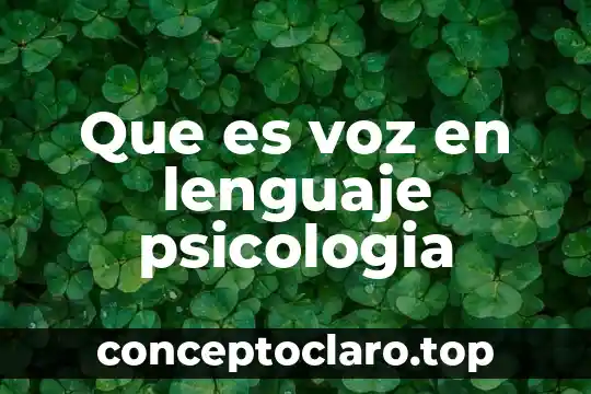 Que es voz en lenguaje psicologia