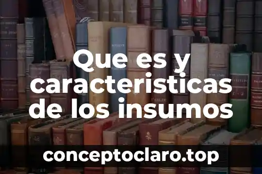 Que es y caracteristicas de los insumos