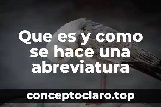 Que es y como se hace una abreviatura
