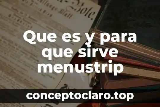 Que es y para que sirve menustrip