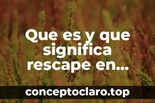 Que es y que significa rescape en fisica