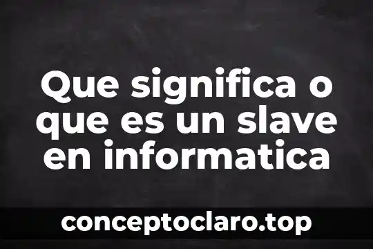 Que significa o que es un slave en informatica