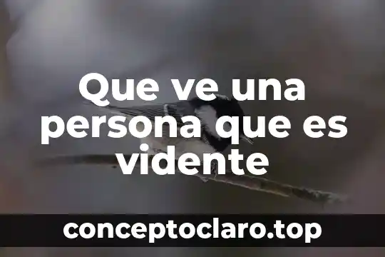 Que ve una persona que es vidente