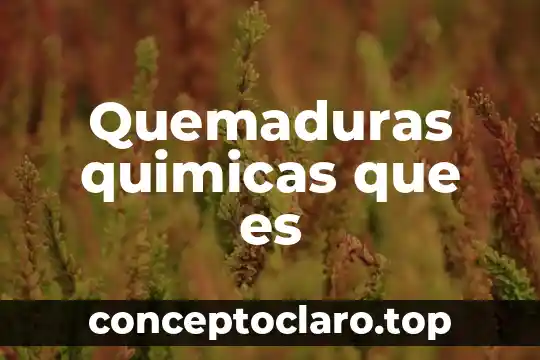 Quemaduras quimicas que es