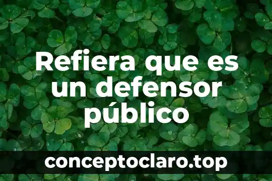 Refiera que es un defensor público