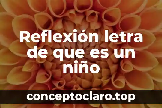 Que es un niño recien nacido de alto riesgo 4 Reflexión letra de que es un niño