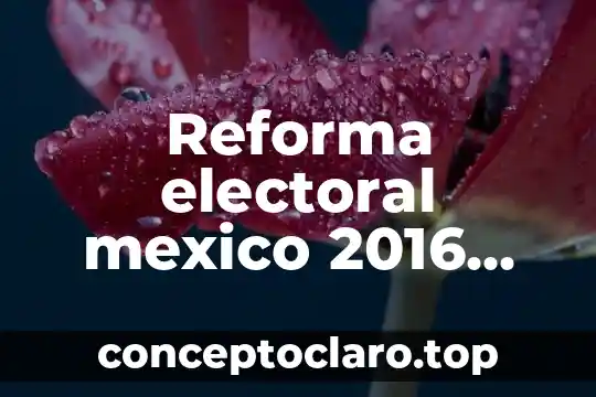 Que es la reforma de salud en hospitales 4 Reforma electoral mexico 2016 que es