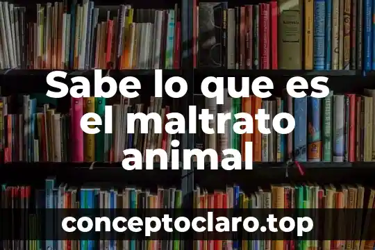 Sabe lo que es el maltrato animal