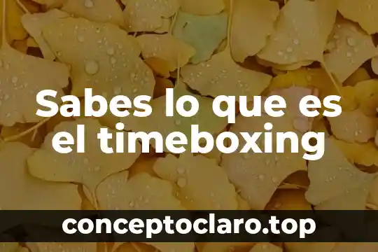 Sabes que es muy tarde y taylor lo sabe 5 Sabes lo que es el timeboxing