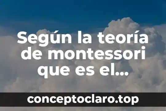 Según la teoría de montessori que es el conocimiento