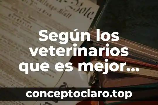Según los veterinarios que es mejor para los perros
