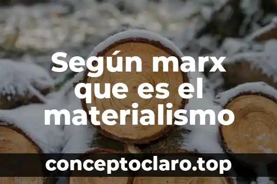 Según marx que es el materialismo