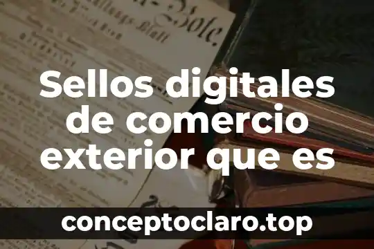 Sellos digitales de comercio exterior que es