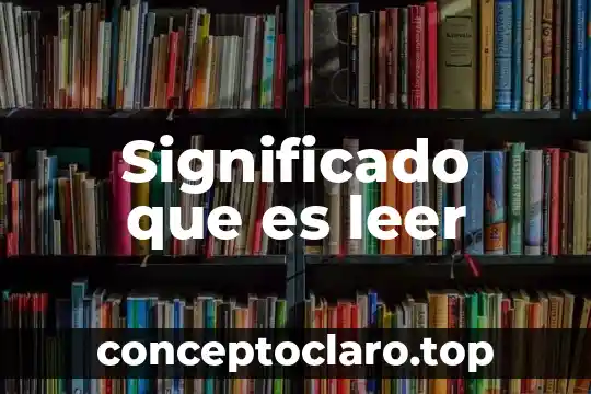 Significado que es leer