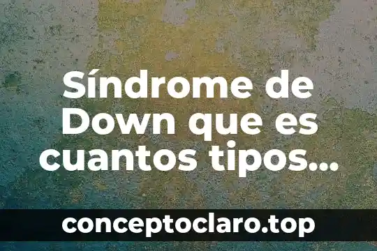 Síndrome de Down que es cuantos tipos de sindrome existen
