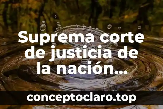 Suprema corte de justicia de la nación jurisprudencia que es