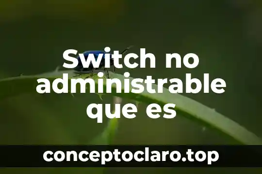 ¿Qué es un switch en informática PowerPoint? 4 Switch no administrable que es
