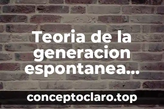 Que es teoría segun clara romero 5 Teoria de la generacion espontanea que es