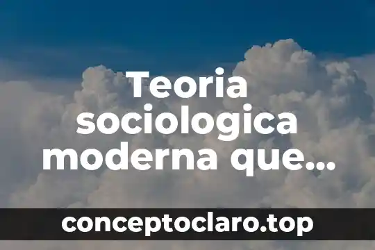 Teoria sociologica moderna que es