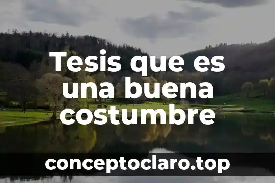 Tesis que es una buena costumbre