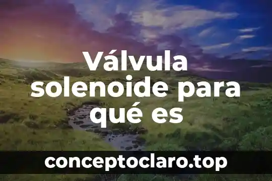 Qué es una válvula PSV y su función 5 Válvula solenoide para qué es