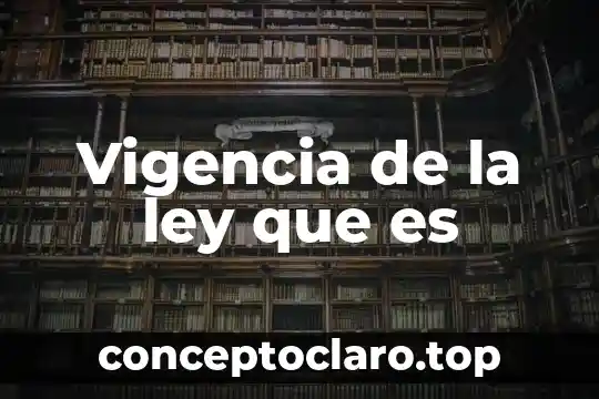 Vigencia de la ley que es