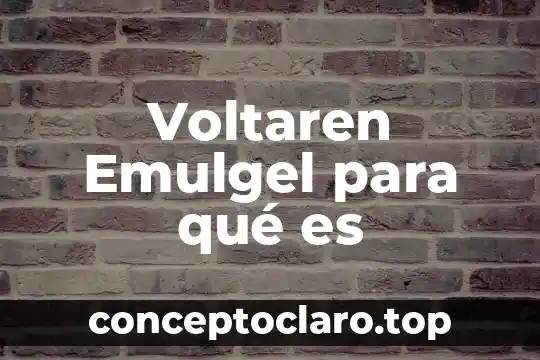 Voltaren Emulgel para qué es