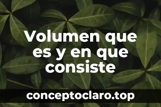 Volumen que es y en que consiste