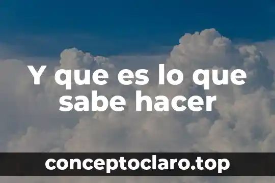 Y que es lo que sabe hacer